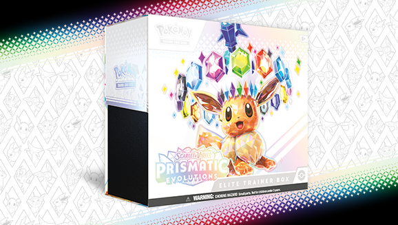 Official standard Prismatic Evolutions Elite Trainer Box featuring Eevee